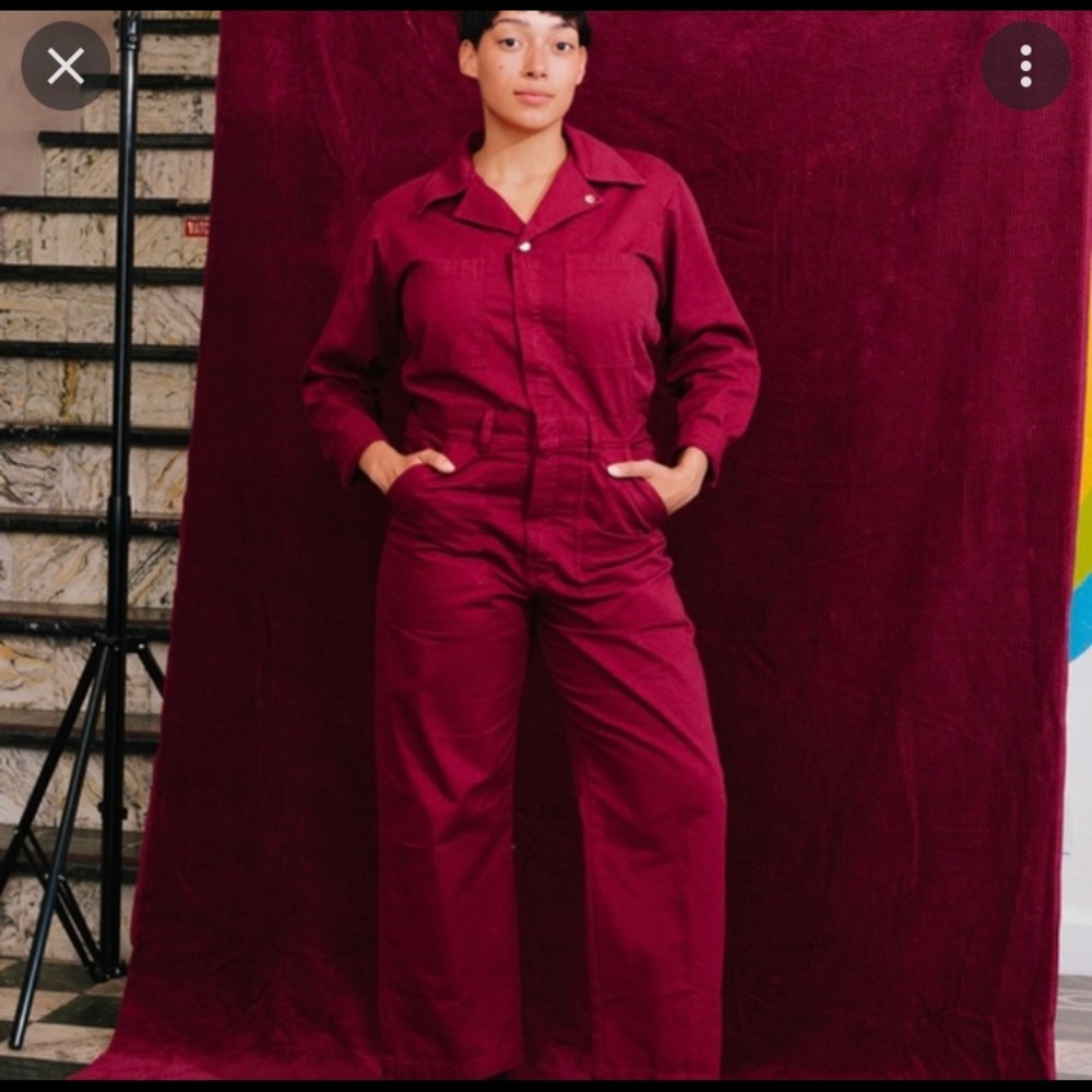 Big Bud Press Cranberry Red Long Sleeve Jumpsuit